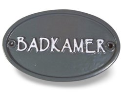 Deurbordje grijs Badkamer