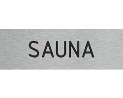 Deurbordje -sauna - bordje -sauna - rechthoekig met RVS look