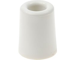 Deurbuffer / deurstopper van rubber - wit - 50 x 30 mm - deurstop met schroef bevestiging