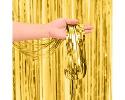 Deurgordijn Backdrop Glittergordijn Goud Verjaardag Versiering Glitter Deur Folie Gordijn Gouden Versiering - 200*100 Cm
