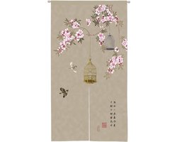 Deurgordijn Bloemen - Kamerverdeler - Ruimte Scheiden - Inktschildering Stijl - 85x150 cm - Multicolor
