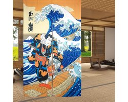 Deurgordijn Noren - Kamer Divider Gordijn - Deuropening Verdelen - Hoge Resolutie Print - 85 x 150 cm - Blauw