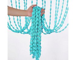 Deurgordijn - Vliegengordijn - 200*100cm - Kralengordijn - Siergordijn - Polyester - Raamdecoratie - Kralen gordijn deur string gordijnen - Voor deuropening, binnen decoratie - Huis en decoratie - Voor deuren en ramen - Turkoois