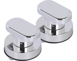 Deurgreep zuignap - 2 Stuks - Handgreep Met Zuignap - ABS - Zonder Boren - Kastknoppen - Kastgrepen - Veiligheidsgreep - Wandbeugel Badkamer - Glazen spiegeldeurgrepen - Alleen voor Gladde Oppervlakken - Voor douche en toilet - 50*62mm - Zilver