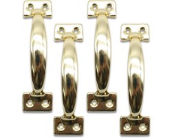 Deurgrepen Messing - Kastgrepen Meubelgrepen - Meubels Vernieuwen - Ergonomisch Design - Set van 4 - Goudkleurig