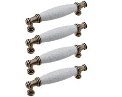 Deurgrepen van 96 mm, deurgrepen van keramisch marmer, vintage kastgrepen, antieke booggrepen, meubeldeur, handgrepen voor keukenkasten, ladekasten, kasten, deuren, houten deuren (A)