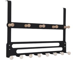 Deurhaak Hanger, 13 Haak Deur Kledinghanger Heavy Duty Over Deuren Haak Rack Over De Deuren Kapstok voor Hoeden Tassen Kleding Handdoeken, Zwart