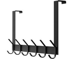 Deurhaken set met 12 haken - Zwarte roestvrijstalen kapstok voor ruimtebesparende opbergoplossing