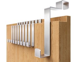 Deurhaken, set van 10 stuks, roestvrij staal, deurhaken om op te hangen aan de binnenkant, vouwdeuren, deurhaken achterkant, solide kledinghaken, deur binnen, deurgarderobe binnen