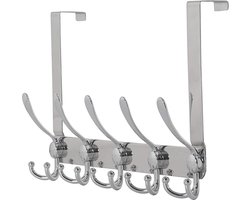 Deurhanger - hanger voor deurhaken over deur - roestvrijstalen haken - slaapkamers - zilver 1 stuks