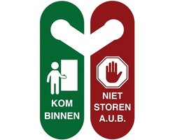 Deurhanger niet storen kom binnen - Forex Re materiaal - dubbelzijdig | 25 x 8 cm