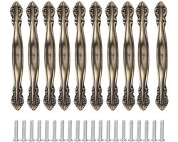 Deurklinken 10 sets vintage stijl bronzen handgreep kast hardware antieke koperen schuurdeurgrepen voor ladekast kledingkast thuiskantoor