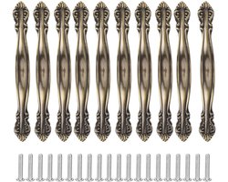 Deurklinken 10 sets vintage stijl bronzen handgreep kast hardware antieke koperen schuurdeurgrepen voor ladekast kledingkast thuiskantoor