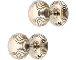 Deurknoppen - Deurhandgrepen - Deuren Vernieuwen - Bijenkorf Design - 55 mm - Verouderd Messing