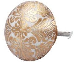Deurknoppen Kast - Meubelgrepen - Meubels Vernieuwen - Elegant Messing Design - 35 mm Diameter - Messing Wit