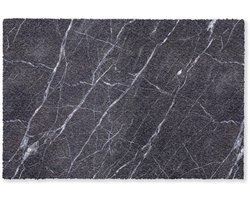 Deurmat 120x80 cm - Droogloopmat Marmer - Patroon - Modern - Zwart - Wit - Mat voor binnen - Schoonloopmat - Deurmatten met print - Inloopmat