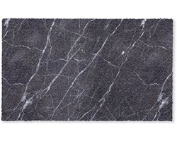 Deurmat 150x90 cm - Droogloopmat Marmer - Patroon - Modern - Zwart - Wit - Mat voor binnen - Schoonloopmat - Deurmatten met print - Inloopmat