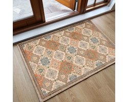 Deurmat 40 X 60 Cm - Machinewasbare Mat, Superzachte Antislip Deurmat, Absorberende Binnen- En Buitenmat, Vintage Etnisch Tapijt