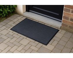 Deurmat 60×90 cm – Grijze Droogloopmat met Anti-Slip – Absorberende Inloopmat voor Binnen – Slijtvast & Onderhoudsvriendelijk