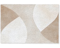 Deurmat 60x40 cm - Droogloopmat Bruin - Japandi - Abstract - Mat voor binnen - Schoonloopmat - Deurmatten met print - Inloopmat