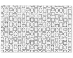 Deurmat 60x40 cm - Droogloopmat Lijsten - Patroon - Decoratie - Schets - Zwart-wit - Mat voor binnen - Schoonloopmat - Deurmatten met print - Inloopmat