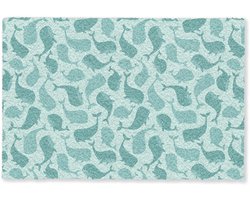 Deurmat 60x40 cm - Droogloopmat Zee - Dieren - Blauwe vinvis - Mat voor binnen - Schoonloopmat - Deurmatten met print - Inloopmat