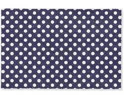 Deurmat 90x60 cm - Droogloopmat Oceaan - Stippen - Blauw - Wit - Mat voor binnen - Schoonloopmat - Deurmatten met print - Inloopmat