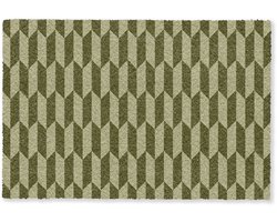 Deurmat 90x60 cm - Droogloopmat Patroon - Abstract - Groen - Vlakken - Mat voor binnen - Schoonloopmat - Deurmatten met print - Inloopmat