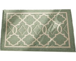 Deurmat binnen - 50x80 cm - Schoonloopmat binnen - droogloopmat binnen - vloermatten voor binnen - Badmatten - Antislipmat - Polypropyleenvezel - Groen - Wasbaar - TPR antislip - voor binnen of buiten