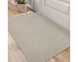 Deurmat binnen 81×122 cm – beige, absorberend, wasbaar en antislip