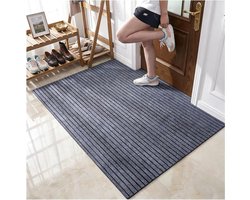 Deurmat Binnen - Vloermat Schoonloopmat - Vloeren Schoonhouden - Antislip TPR Backing - 80 x 100 cm - Grijs