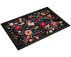 Deurmat - Binnenmat - Bohemian Floral Rug, machinewasbaar, antislip mat met korte pool, geschikt voor entrees, keukens, voordeuren, gangen en kinderkamers