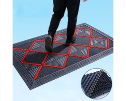 Deurmat - Buitenmat - Schoonloopmat - Deurmat buiten - Grijs/Rood - 120x60 cm - DIY - Doe-het-zelf - Antislip - Inloopmat - Deurmat voordeur - Woning - Winkel - Kantoor - Bedrijfspand