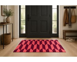 Deurmat, droogloopmat Rozenkelim | Rood | 90cm x 60cm