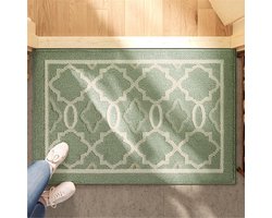 Deurmat - Droogloopmat - Schoonloopmat - Antislip Deurmat Binnen - Waterabsorberend en Machinewasbaar - Laag Profiel - 50 x 81 cm - Groen