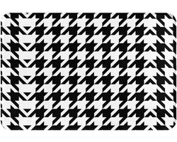 Deurmat Flanel - Entree Mat Vloermat - Vuil Buiten Houden - Antislip Onderkant - 40x60 cm - Pied-de-poule Zwart
