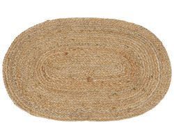 Deurmat gevlochten jute - natuurlijk vloerkleed - ovale mat - milieuvriendelijk ontwerp - 50 cm x 80 cm