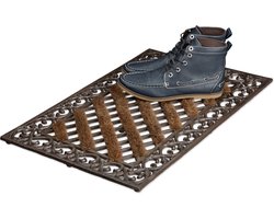 deurmat gietijzer - met borstels - metaal - rechthoekig - 4 x 72 x 46 cm - antislip