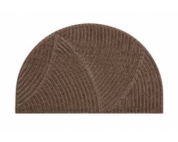 Deurmat Halfrond 50x80 cm – Bruin/Beige – Antislip Binnen & Buiten Deurmat – Reliëf Patroon – OEKO-TEX®