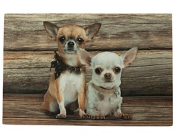 deurmat hout chihuahuas 75x50cm