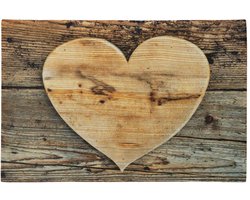 deurmat hout hart 75x50cm