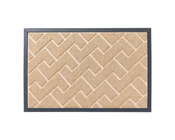 Deurmat / Inloopmat – Geschikt voor binnen en buiten – Antislip, absorberend, eenvoudig te reinigen – Ideaal voor slaapkamers, keukens en gangen – 43,3 x 75 cm – Beige