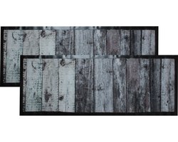 Deurmat "Jack's Door" - 2 stuks - 45x125cm - binnen - droogloopmat - hout
