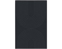 Deurmat Japandi Stijl – Antraciet – 60x90 cm – Antislip – Vloerverwarming Geschikt – Polyester – Zen Design