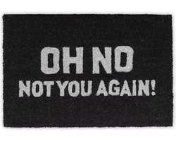 deurmat kokos - met tekst - oh no - 60 x 40 cm - antislip - zwart-wit