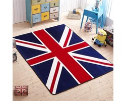 Deurmat Kristalfluweel - Vloerkleed Tapijt - Decoratieve Vloer - Antislip Bodem - 60x90cm - Union Jack