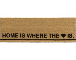 deurmat langwerpig - 40 x 120 cm - home is where the heart is - antislip - buiten
