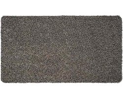 Deurmat Microvezel - Vloermat Vuilvangmat - Binnen Gebruik - Zeer Dun Ontwerp - 50x90cm - Grijs Taupe Gemeleerd