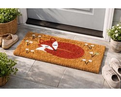 Deurmat Natuurlijk - Vloermat Buiten - Vuil Vangen - Antislip PVC Onderkant - 53x23 cm - Vos