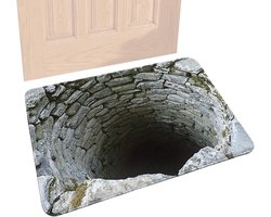 Deurmat - Optisch tapijt - Entree decoreren - 3D illusie effect - 40 x 25 cm - Grijs